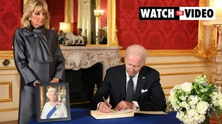 Biden pays respect to Queen, signs condolence book