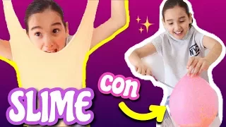 HACIENDO SLIME EXPLOTANDO GLOBOS / SLIME CHALLENGE 🎈💦