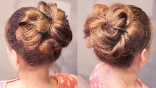 Пучок для девочки на резинках | Авторские причёски | Лена Роговая | Hairstyles by REM | Copyright ©