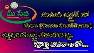 Caste Certifcate Apply Online || How To Apply Online Caste Certifcate || కులం సర్టిఫికేట్