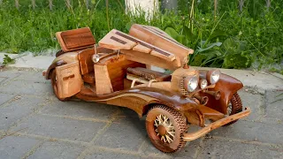 How to make Mercedes-Benz 500K (1934-1936) Out of Wood | ASMR Woodworking