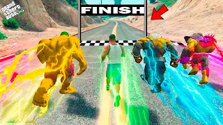 Franklin & Shinchan Challenge Every GOLD HULKFor Race In GTA 5 !