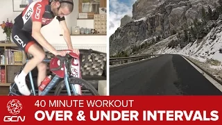 40 Minute Over / Under FTP Interval Training Cycling Workout - Climb The Passo Gardena