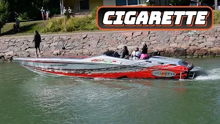 Cigarette 42x Powerboat with Twin Big-Block Mercury Racing Charged V8 Engines.