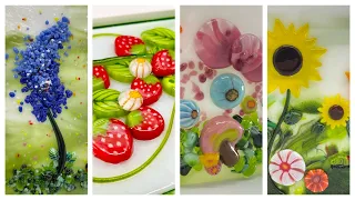 Several Floral #FusedGlass Projects in a Single Video and Firing!