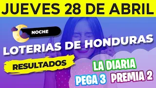 Sorteo 9PM Loto Honduras, La Diaria, Pega 3, Premia 2, Jueves 28 de Abril del 2022 | Ganador 😱🤑💰💵