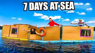 Worlds Biggest BOX FORT House Boat On A LAKE - 7 Day Adventure  (THE MOVIE)