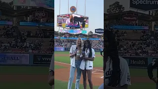 Cameron Brink & fellow WNBA LA Sparks rookie Rickea Jackson get Dodger Stadium ready #shorts #short