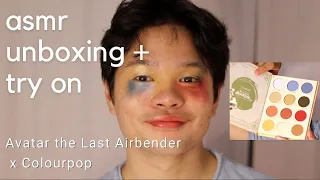 ASMR - Whispered Swatching and Trying On Colourpop x Avatar the Last Airbender