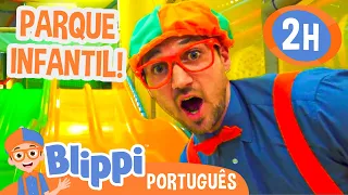 😲 Blippi Visita um Parque Infantil (LOL Kids Club)! 😲 | 2 HORAS DO BLIPPI! | Vídeos Educativos