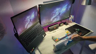 BUDGET PC / LAPTOP SETUP TOUR UPDATE 2023 WITH LEGION 5 & XIAOMI GAMING MONITOR, PRESS PLAY DESKMAT