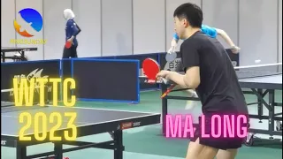 Ma Long - backhand training at WTTC 2023