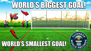 WORLD’S BIGGEST GOAL vs WORLD’S SMALLEST GOAL..AMAZING Football Competition!