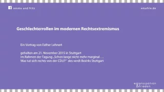 Esther Lehnert: Geschlechterrollen im modernen Rechtsextremismus