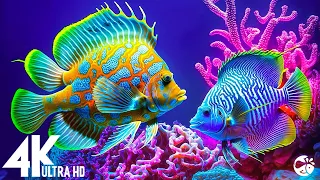 Aquarium 4K VIDEO (ULTRA HD)🐠 Relaxing Oceanscapes - Sleep Meditation 4K UHD Screensaver