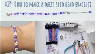 DIY How to make daisy seed bead bracelet