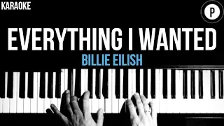 Billie Eilish - Everything I Wanted Karaoke SLOWER Acoustic Piano Instrumental Cover Lyrics