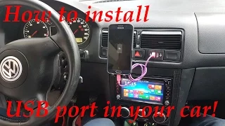 How to install a USB port in your car "Golf IV" Mk4