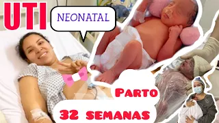 PARTO PREMATURO | 32 SEMANAS | CESAREA| GEMEAS | UTI NEO | RECEM NASCIDO (leia aqui em baixo)