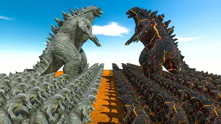 Dark Godzilla War | Growing Godzilla 2014 VS Lava Godzilla - Animal Revolt Battle Simulator