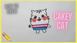 How to draw Cakey Cat ✏️ From Gabby’s Dollhouse on NETFLIX
