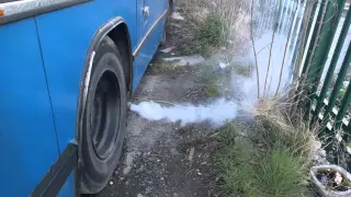 Bedford Coach Cold Revs Start Big Diesel Smoke