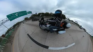 Westside of Jacksonville, Fl to Downtown via I-295 to I-10 to I-95, on my BMW R1200RT. #insta360