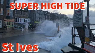 ST IVES at SUPER HIGH TIDE with STORM surge