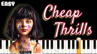 Cheap Thrills (Lyrics Piano) By SIA | Easy Piano Song Tutorial