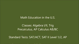 Math Education in the US