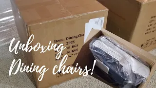 Unboxing Velveted Dining Chairs from Amazon Part-1