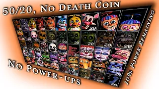 🐻🐰🐥🦊 UCN 50/20 No Death Coin Complete, 10% Power Remaining, No Power-ups, FNaF Ultimate Custom Night
