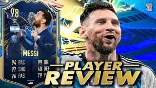 98 TEAM OF THE SEASON MESSI PLAYER REVIEW! - TOTS - FIFA 23 Ultimate Team