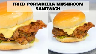 Fried Portabella Mushroom Sandwich + Vegan Chick-fil-a Sauce | Pretty Brown Vegan