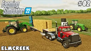 Buying grain mill, testing new stacker for small bales | Elmcreek | Farming simulator 22 | ep #02