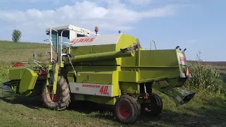 Розпочались жнива сої, пробний виїзд. Claas dominator 48s