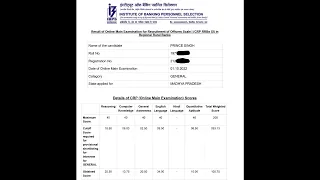 My RRB PO Mains Score Card 2022 | Interview selected candidate Madhya Pradesh | RRB OFFICER SCALE 1