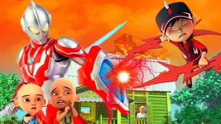 Ultraman Ribut Melawan Boboiboy Halilintar Di Kampung Durian Runtuh | Upin Ipin Cemas