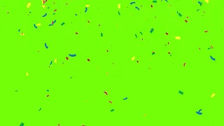 Confetti falling on green background 4K video free download