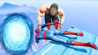 GTA 5 Random Portals #41(Spider-Man Jumps/Water Slide Teleports/Ragdolls)