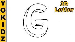 3d letter G | 3D Letter Drawing | 3D Letter Drawing G