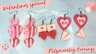 Valentines day Special, polymer clay earrings - How to make polymer earrings | Easy clay earrings