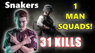 SNAKERS - 31 KILLS (4.3K DAMAGE) - EPIC GAME! - 1 MAN SQUADS! - M416 + SLR - PUBG