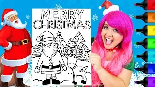 Coloring Santa & Rudolph Christmas Coloring Page Prismacolor Markers | KiMMi THE CLOWN