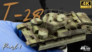 T-28 by Trumpeter, 1:72, part 1 /HOW TO PAINT TWO-COLOR CAMO WITH MASKING PUTTY/