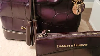 Wimb•Dooney and Bourke Denison Drawstring in Plum Wine/Tmoro Brown 🤎💜🤎#dooneyandbourke #handbags