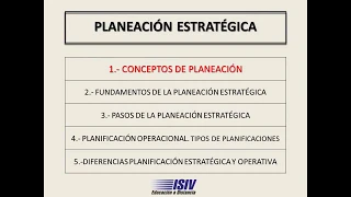 Planeación Estratégica - Conceptos de Planeación