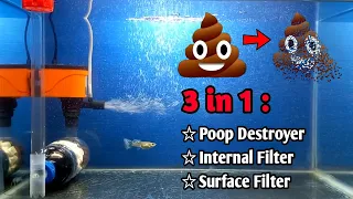 Aquarium internal filter with surface skimmer DIY | Fish tank filter DIY