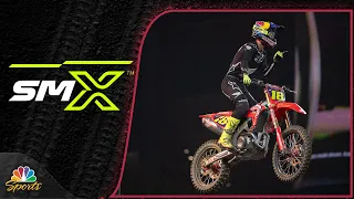 Jett Lawrence overcomes shaky moments to win the 450SX in Detroit | Motorsports on NBC
