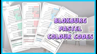 BLOXBURG PASTEL COLOUR CODES FOR MENU BUTTONS (Blue, pink, purple, green, yellow, grey, orange etc.)